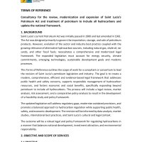 Regulated Substances Authority Saint Lucia - Consultancy for the review, modernization and expansion of Saint Lucia’s Petroleum Act and treatment of petroleum to Include all hydrocarbons and update the national framework